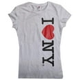 thumbnail image 2 of I Love NY New York Womens T-Shirt Cap Sleeve Vertical Heart White Large, 2 of 3