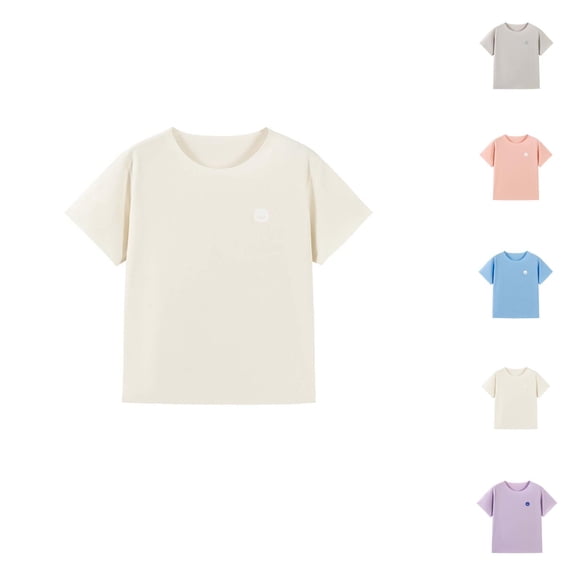 Boys Girls Tshirts Summer Casual Lightweight Breathable Short Sleeve Crewneck Kids T Shirts
