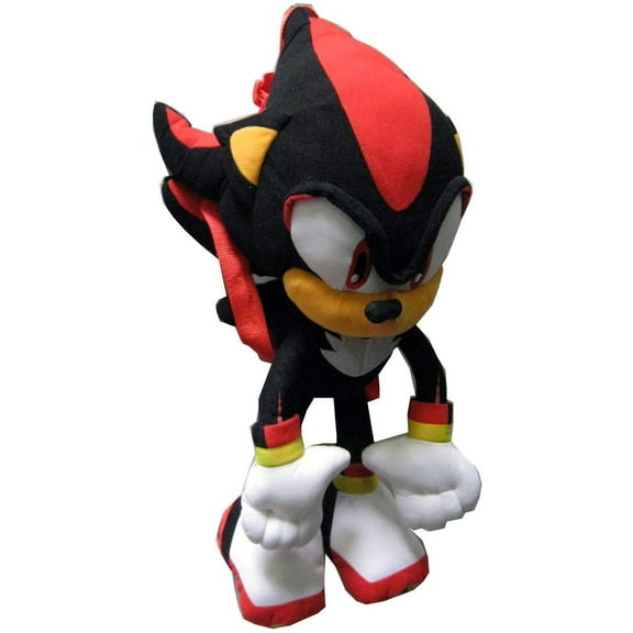 Sonic the Hedgehog Doll Plush Backpack - Shadow Backpack Black (18Inch)