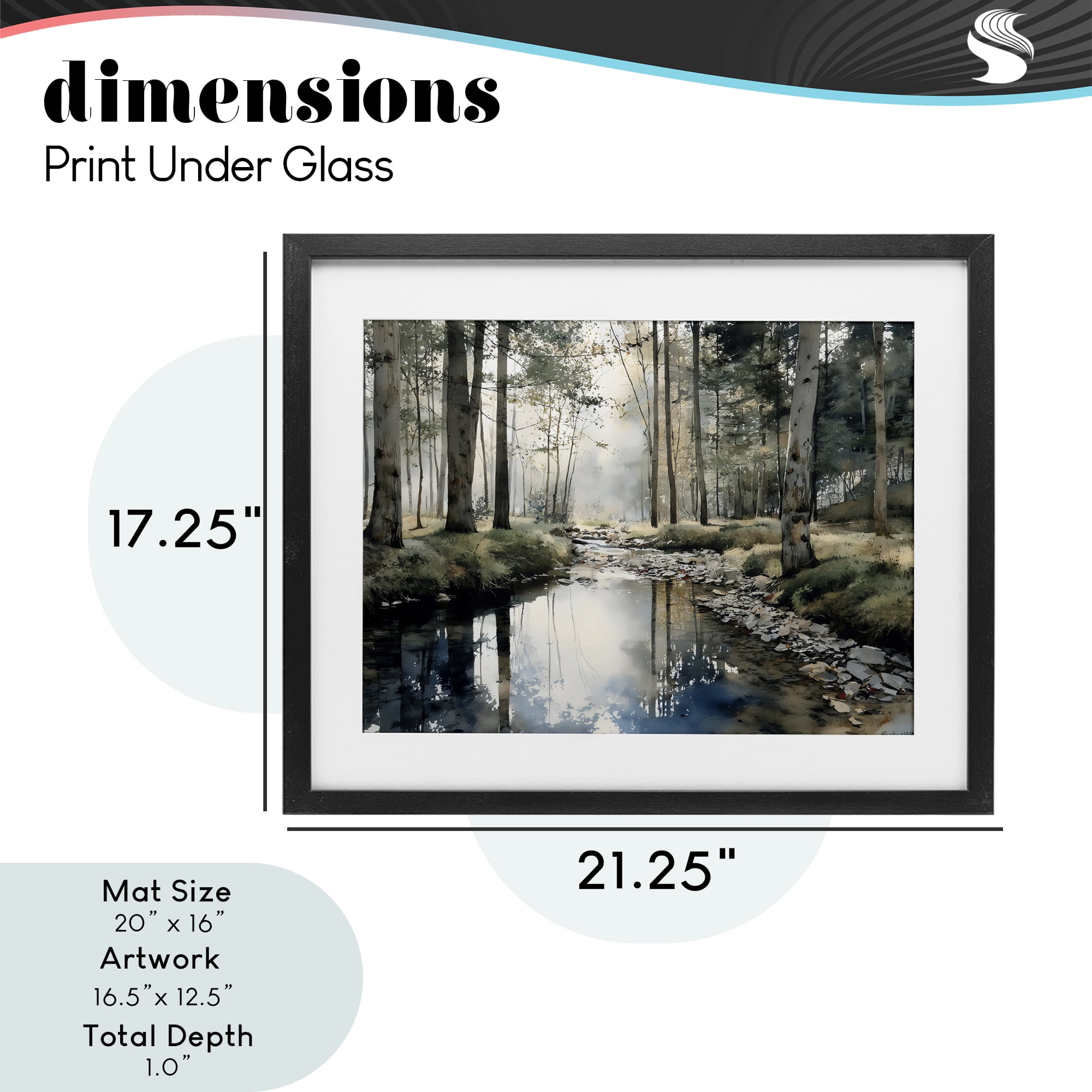 Stupell Industries Woodland Wonder Creek Black Framed Print Under Glass, design by Franklyn Gregory