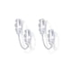 thumbnail image 1 of Xiao Hua Pendientes de cadena para mujer | Pendientes de aro con doble perforación | Pendientes de botón con perla y circonita cúbica para mujer, color plata E, 1 of 3