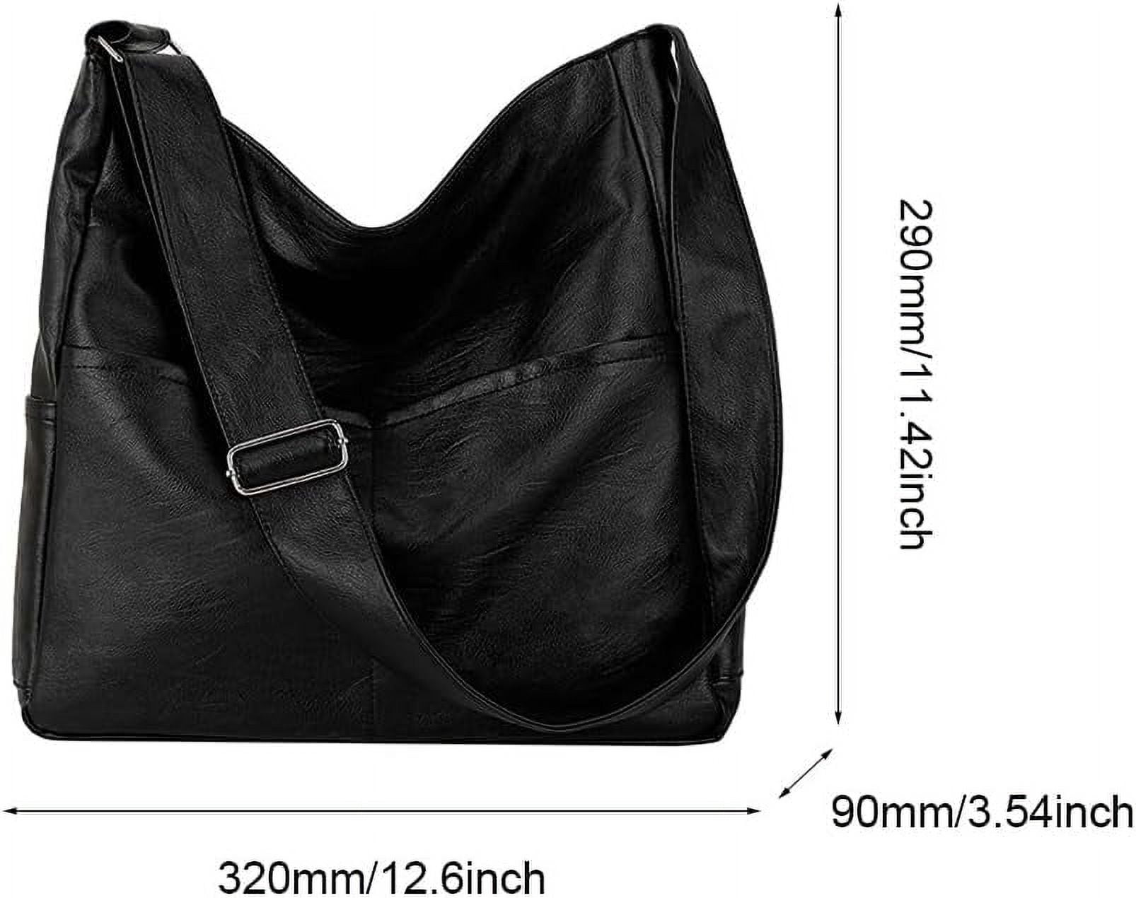 Kukuzhu Faux Leather Tote Bag with Pockets Women Shoulder Bag College Tote Bag Hobo Crossbody Bag for Work Travel