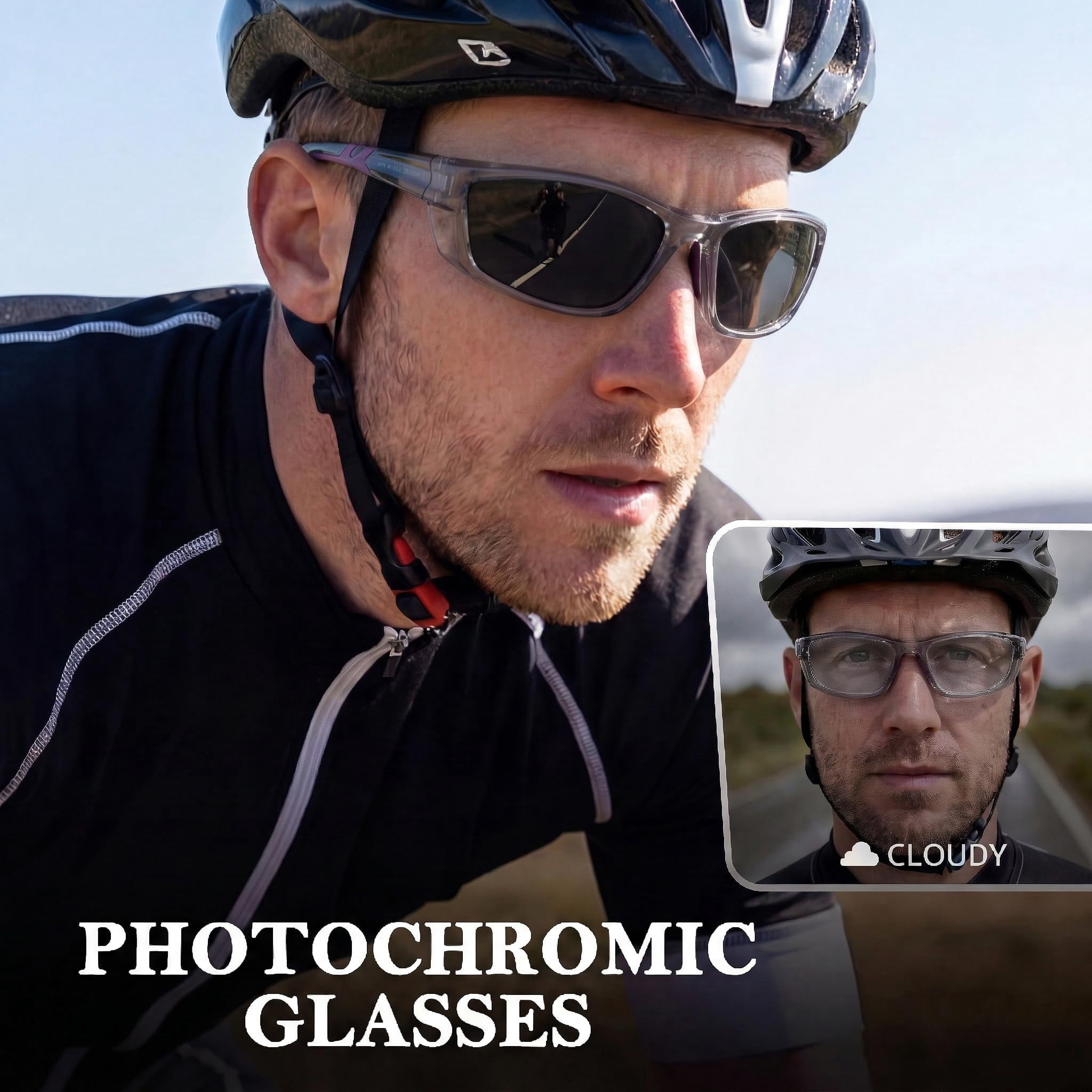 Myiaur Polarized Running Sunglasses for Men Women, UV400 Photochromic Sun Glasses Ideal for Sports Driving Cycling Fishing