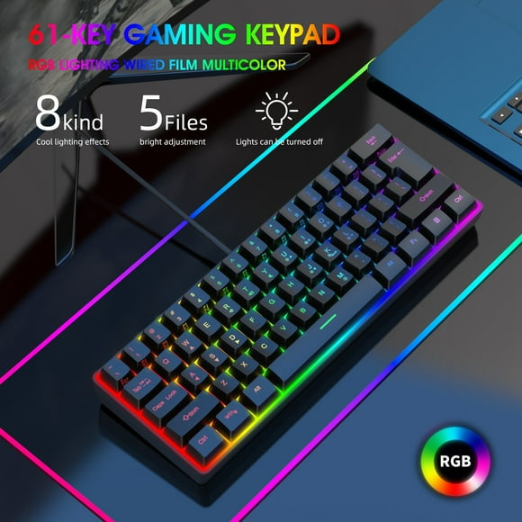 Qiopertar Flash Deals of the Day Russian Language Wired Illuminated Keyboard Mechanical Sense Gaming Keyboard Gaming Desktop PC Laptop Keyboard Clearance Saving Up To 65% Off