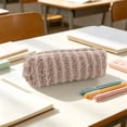 thumbnail image 2 of Under 1$ Pencil Case Colorful Cloth Slim Pen Pouch Pencil Organizer for College Office Teens 7.9x2x2 in Cloth Pink by Xuniizn, 2 of 7