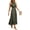 Army Green, variant on Women's Midi Summer Dresses Casual V Neck Swiss Dot Ruffle Sleeveless A Line Beach Sun Dress
