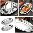 thumbnail image 4 of unbranded 2Ud Ovalado De Acero Inoxidable Plateado Resistente Para Servir Comidas, 4 of 8