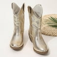 thumbnail image 6 of BOBOGOJP Girls Boys Western Cowboy Boots, Western Riding Shoes for Toddler Little Kids Gold for Size 12.5, 6 of 9