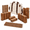 Yellow Brown-Garden, variant on Rubber Wood Kubb Yard Game Set With Carry Bag