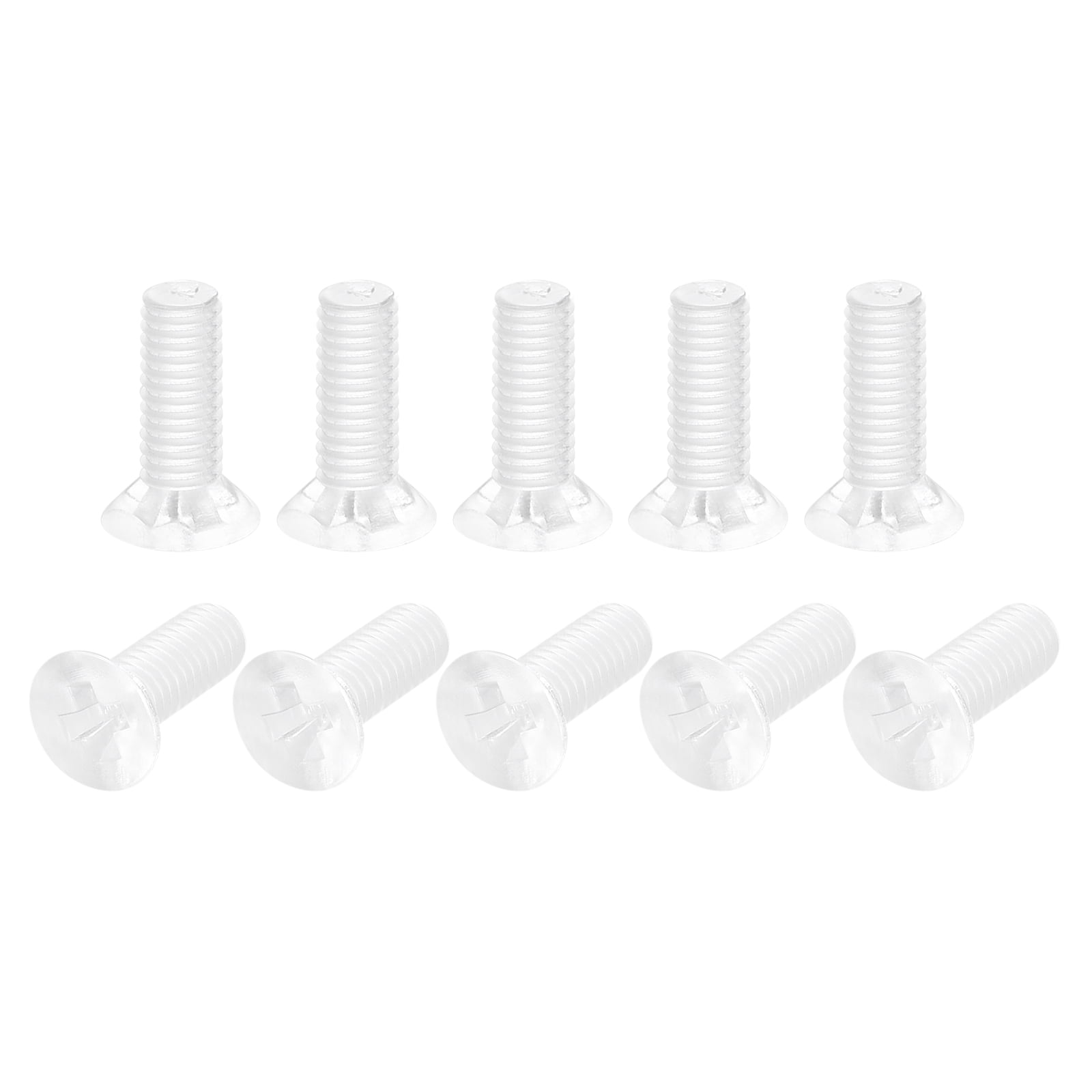 Uxcell M3x8mm Plastic Phillips Machine Screws, PC Flat Head Machine