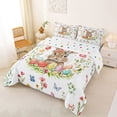 thumbnail image 2 of Erosebridal Happy Easter Eggs Kids Full Size Comforter Sets,Cute Rabbit Colorful Butterflies Kawaii Flowers Bedding Sets Reversible 3-Piece, 2 of 7