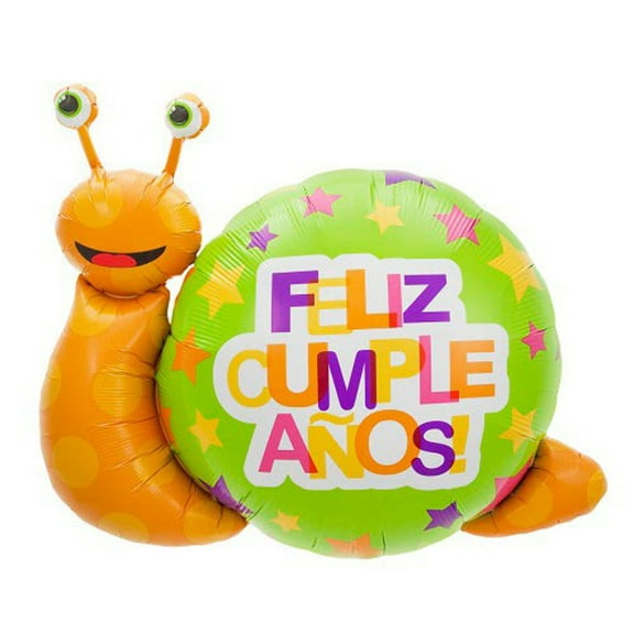 41 inch Feliz Cumpleanos Snail Northstar Foil Mylar Balloon - Party Supplies Decorations