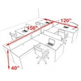 thumbnail image 2 of Four Person Modern Divider Office Workstation Desk Set, #OT-SUL-SPB76, 2 of 2