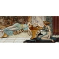 thumbnail image 2 of John William Godward 14x8 Gold Ornate Wood Frame and Double Matted Museum Art Print Titled - Mischief and Repose (1895), 2 of 4