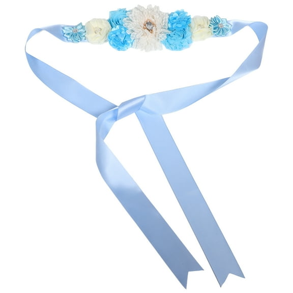 RENACLIPY 2-Pack Maternity Sash Belt Sky Blue Polyester Adjustable Pregnancy Support for Women Wedding