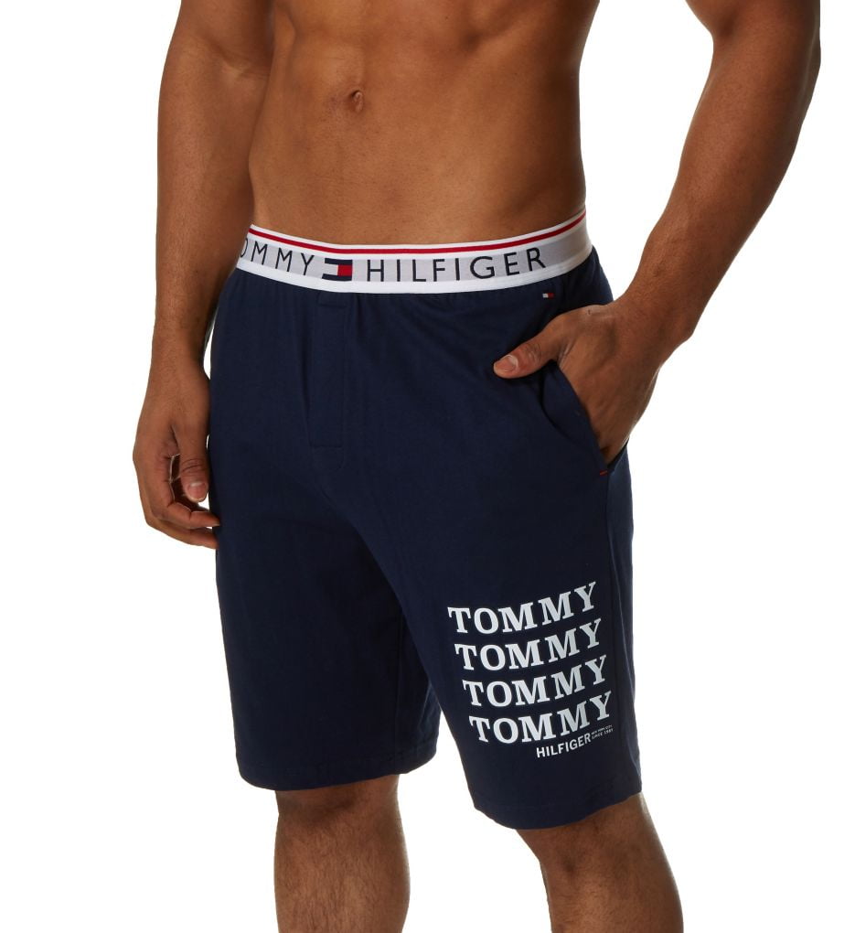 Tommy Hilfiger Mens Shorts Casual 78C5909 497 blue L sz M L 7" Inseam $65 Drawst 