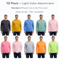 thumbnail image 4 of SOCKS'NBULK Mens Long Sleeve Light Colorful T-Shirts, Cotton Blend - Crew Neck Bulk Tees for Men, Wholesale Sleeved T-Shirt 12 Packs - Size Medium, 4 of 7