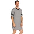 thumbnail image 3 of Ekouaer Mens Sleepshirt V Neck Short Sleeve Nightgown Comfy Soft Loose Pajama Shirts, 3 of 6