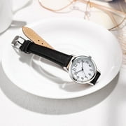 Fridja Women's Easy Reader Quartz Analog Leather Strap Watch with Date Feature