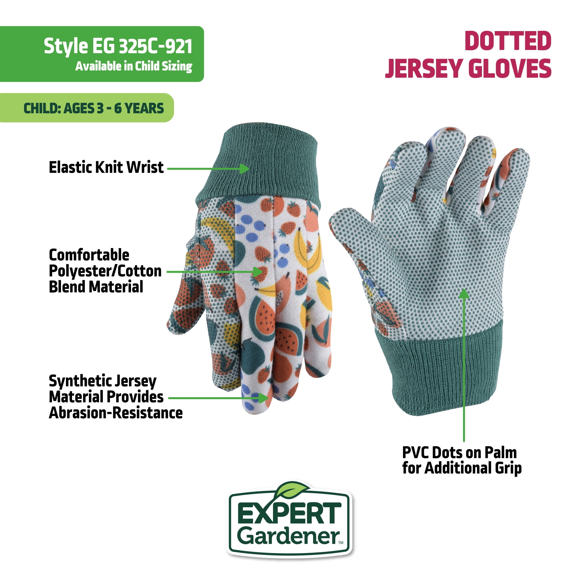Expert Gardener Kids Jersey Gardening Gloves