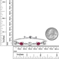 thumbnail image 6 of Gem Stone King 925 Sterling Silver White Created Sapphire and Red Ruby Bracelet for Women | 5.00 Cttw | Gemstone September Birthstone | Oval 7X5MM | Fully Adjustable 9 inch, 6 of 6