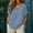 Navy, variant on CYMMPU Women's Summer Solid Color Crew Neck Faux Linen Batwing Top, Loose Short Sleeve Casual Lightweight Blouse White L