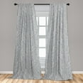 thumbnail image 5 of Ambesonne Grey and White Curtains, Floral Inspired, Pair of 28"x84", Grey, 5 of 5