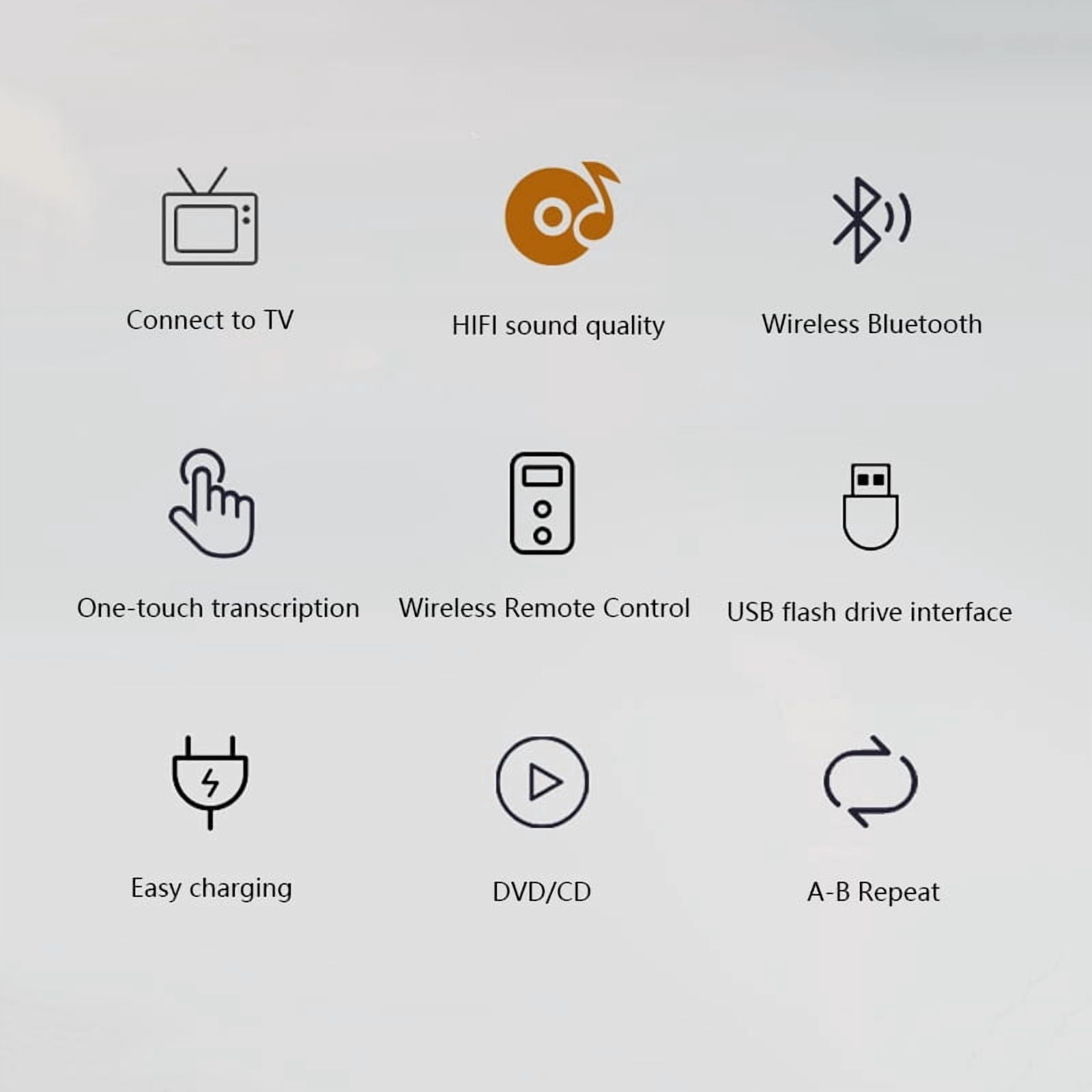 Multi-functional Portable CD Player DVD/VCD Two-Way Bluetooth Built-In Speaker Rechargeable Video