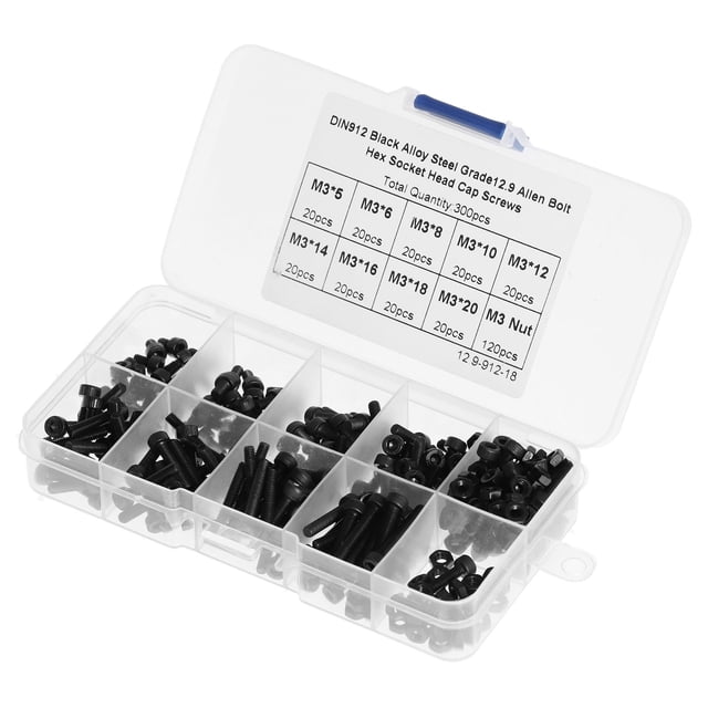 Hex Screw Nut Kit, Alloy Steel M3 Screws Assortment Industrial Fastener For Hydraulic Equipment For Assembly