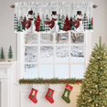 thumbnail image 4 of Merry Christmas Valances for Windows, 54 x 18in, Christmas Snowman Tree Red Plaids Snowflakes Rod Pocket Kitchen Valance Curtain Light Filtering Window Treatments for Living Room Bedroom, 1 Panel, 4 of 7