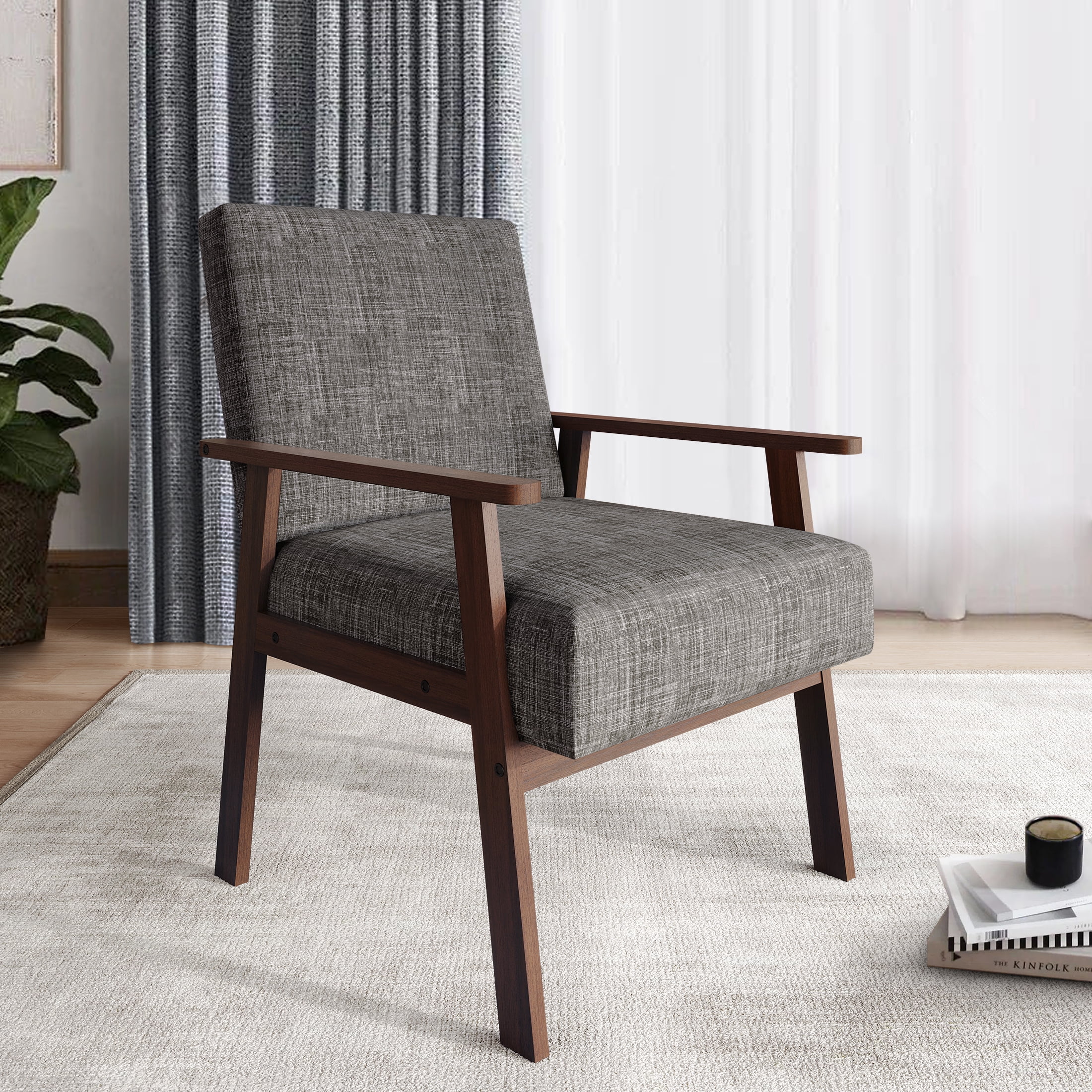 Castle Place Contemporary Accent Chair, Light Grey