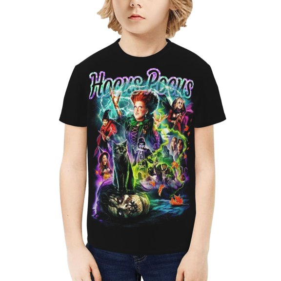 Hocus Pocus 1 Kids T-Shirt 3d Printed Graphic T-Shirts Boys And Girls Short Sleeve Shirts For Youth Kids X-Small