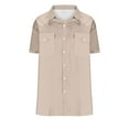 thumbnail image 4 of Mineart Mens Vintage Solid Color Shirts Button Down Short Sleeve Shirt Regular Fit Button Up Work Shirts with Two Pockets, 4 of 6