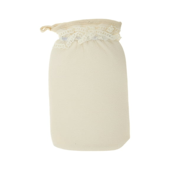 Unique Bargains 1 Pc Shower Gloves Exfoliating Glove for Bathroom 8.86"x5.31" White