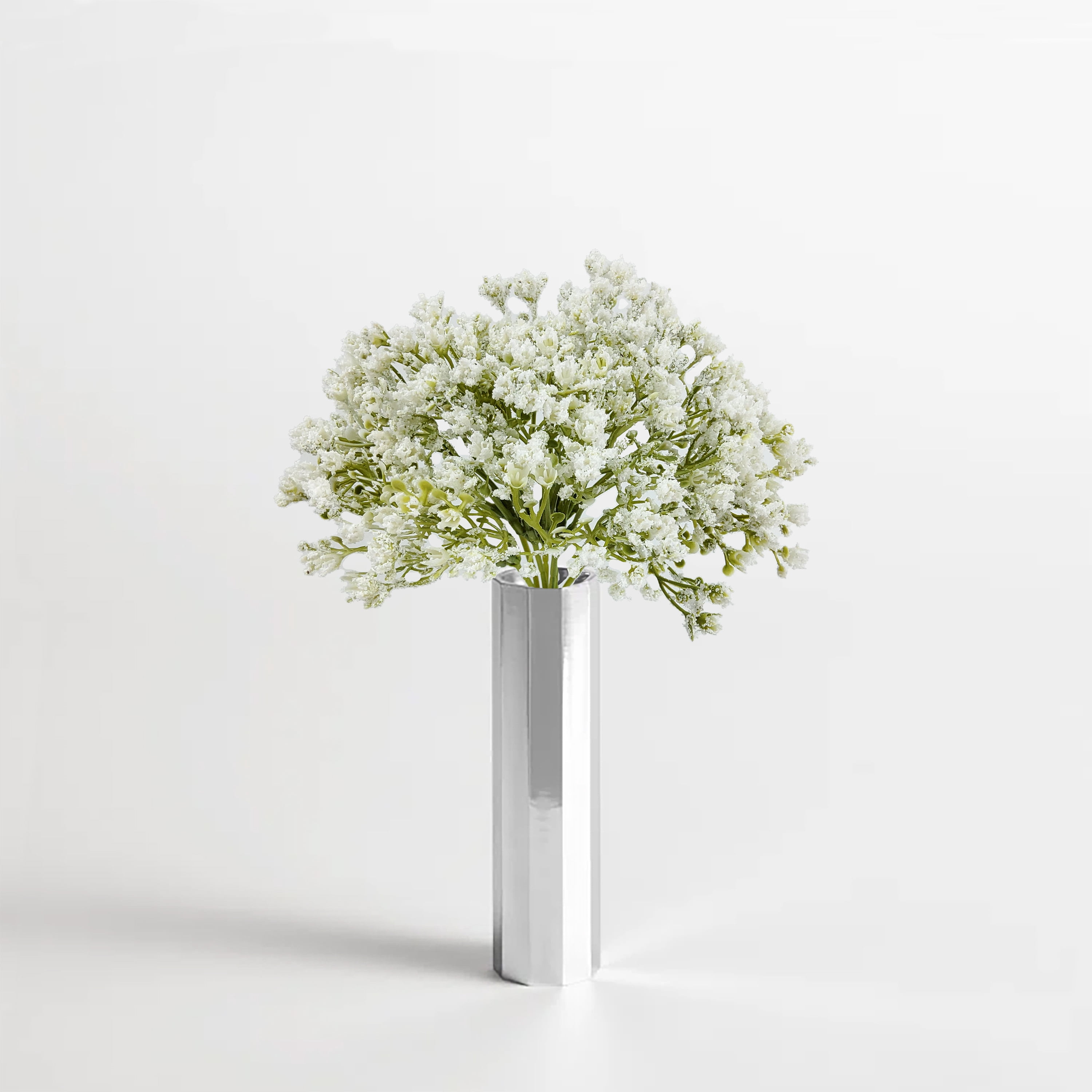 Mainstays Indoor 12 in Artificial Polyethylene Baby's Breath Flower Pick, White Color