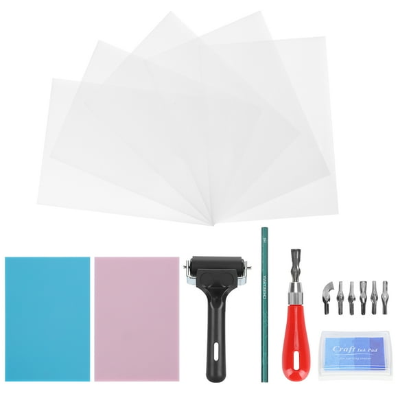 Rubber  Making Kit Carving Rubber  Tool Rubber Block  Kit  Carving Kit Carving Rubber  Rubber  Making Kit Roller Carving Block Printmaking Set Professional Art Craft Tool