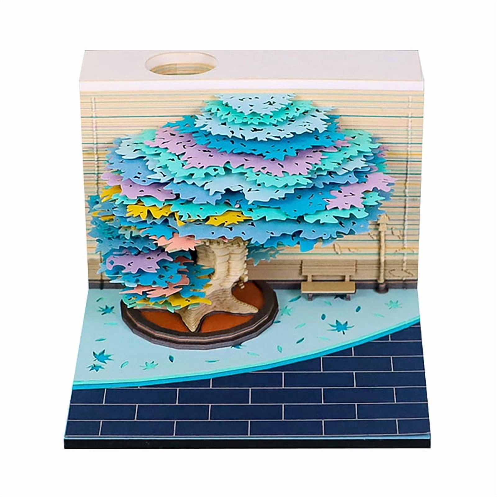 Time Piece Calendar 2026 Desk Calendar With LED Light 3D Tear-away Calendar Paper Carving Art Pad Notepad Gift Christmas