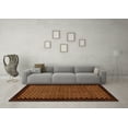 thumbnail image 3 of Ahgly Company Indoor Round Checkered Orange Modern Area Rugs, 7' Round, 3 of 4