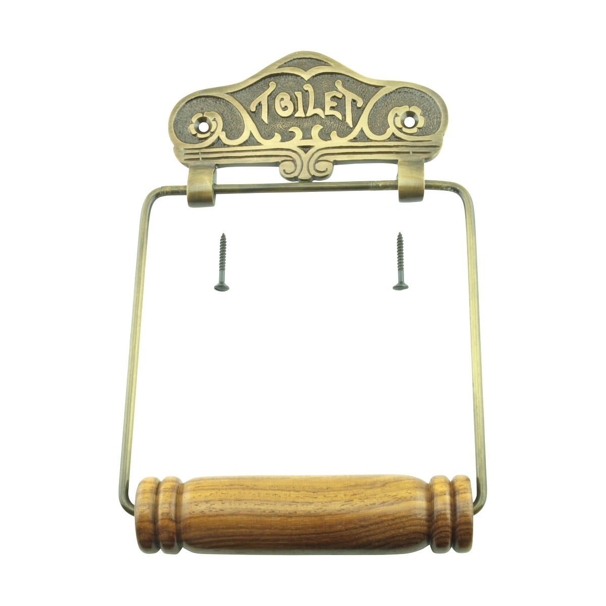 Renovators Supply Wall mount Toilet Tissue Paper Holder 7.5"H x5.5"W x1"Proj. Antique Brass Finish