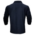 thumbnail image 3 of PEASKJP Mens Polo Shirts Long Sleeve for Winter Mens Polos Long Sleeve Men's Big and Tall Classic Fit Long Sleeve Polo (Dark Blue,XL), 3 of 5