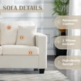 thumbnail image 6 of Gewnee 86.6”3-Seater Sofa Couch,Teddy Velvet Extra-Wide Deep Sofa Suitable for Living room, Bedroom, Office, and Reception Room(Beige), 6 of 15