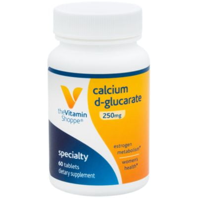 Balanced Calcium - The Vitamin Shoppe Calcium DGlucarate 250MG, Natural Substance for Women's Health that Supports Estrogen Metabolism Hormone Balance Through Detoxification (60 Tablets)