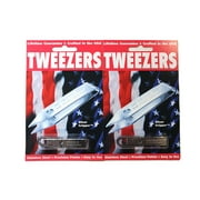 2 pack Uncle Bills Silver Gripper Precision Stainless Steel Tweezers