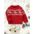 thumbnail image 4 of LMLYSoH Baby Knitted Sweater Christmas Santa/Elk Print Casual Warm Long Sleeve Pullovers Infant Knitwear for Toddler, 4 of 9
