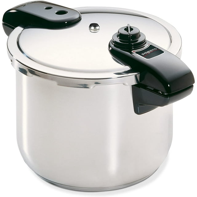 Olla de Presión de Acero Inoxidable Presto 01370 para Pollo Pescado Carne Verduras con Regulador de Presión de 8 Cuartos Presto 01370