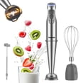 thumbnail image 4 of 5-in-1 Immersion Hand Blender 1100W - 12 Speed + Turbo Stainless Steel Stick Blender with 600ml Beaker 500ml Chopper Whisk Milk Frother BPA-Free for Kitchen, 4 of 13