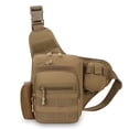 thumbnail image 3 of LEEYNEER Sac à Bandoulière Tactique pour Hommes - Sportif Extérieur Sangle Réglable Multiples Compartiments Tissu Oxford Durable Kaki pour Randonnée Gym Voyage, 3 of 5