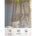 thumbnail image 6 of Sheer Curtains 45 Inch Length 2 Panels Set for Kitchen, Yellow Brown Semi Sheer Curtains for Windows, Abstract Blue White Vintage Oil Painting Voile Window Treatments Rod Pocket Curtain, 6 of 7