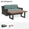 thumbnail image 3 of Crosley Brands Beaufort 2Pc Outdoor Wicker Chat Set Mist/Brown - Loveseat, Coffee Table, 3 of 3