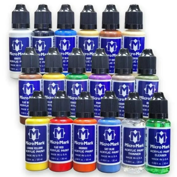 Micro-Mark Basic Color Acrylic Paint Set